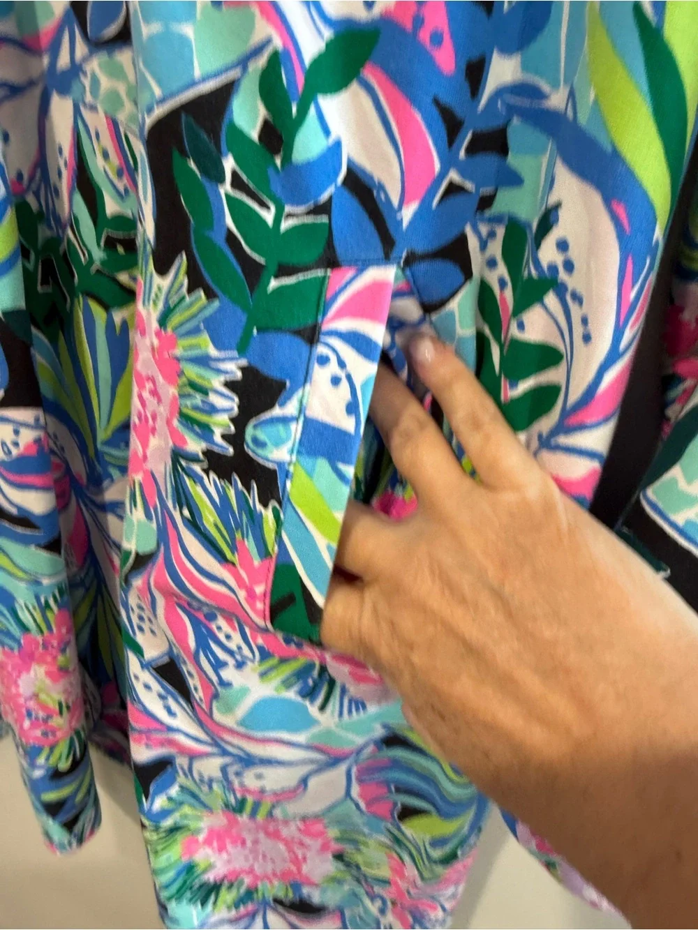 Lilly Pulitzer Tropical skipper Popover Dress Soft Beautiful XL like New - Picture 6 of 13